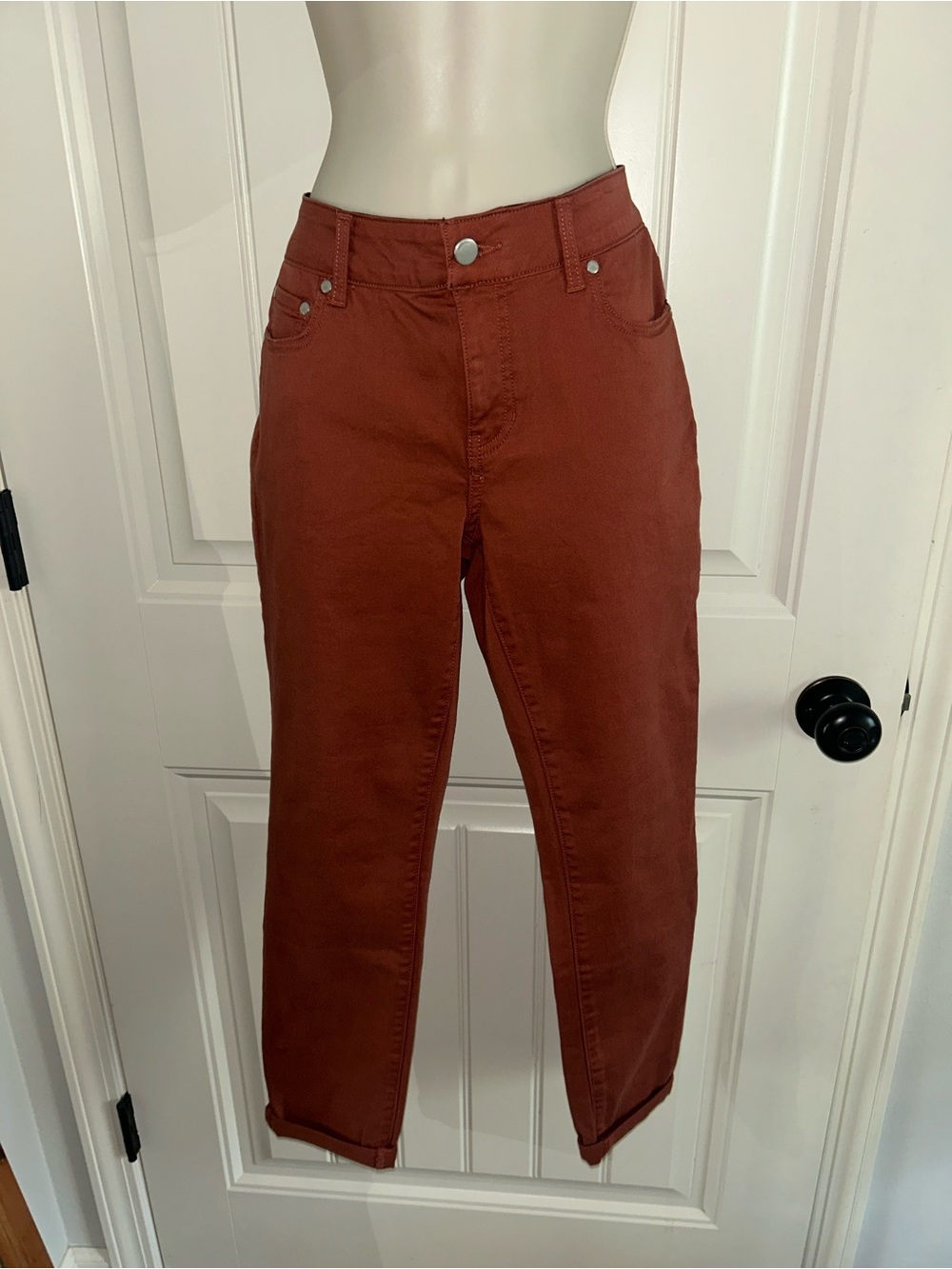NEW 78&Sunny Women’s High-Rise Rust Cropped Jeans Sz 8